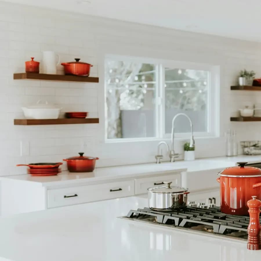 A fitted modular kitchen in Kathmandu with handleless doors